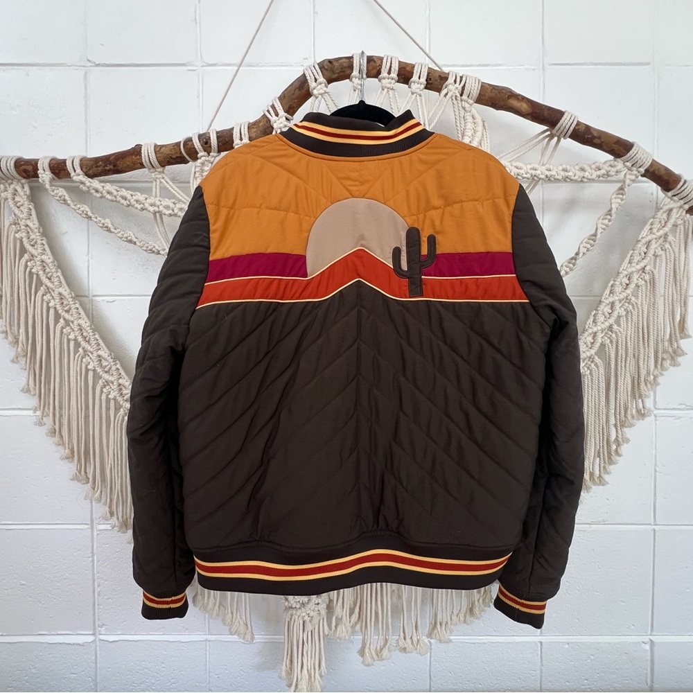 Vintage Style Brown and Orange Quilted Jacket - Picture 2 of 10
